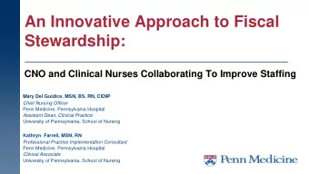 An Innovative Approach to Fiscal  Stewardship:  CNO and Clinical Nurses Collaborating To Improve