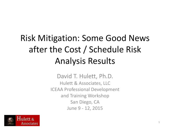 after the cost schedule risk