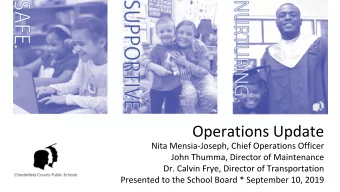 Day Porters and the custodial contractors achieved APPA 2 for all schools, overcoming