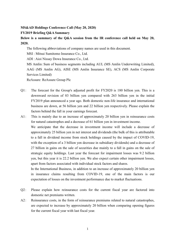 ms ad holdings conference call may 20 2020 fy2019