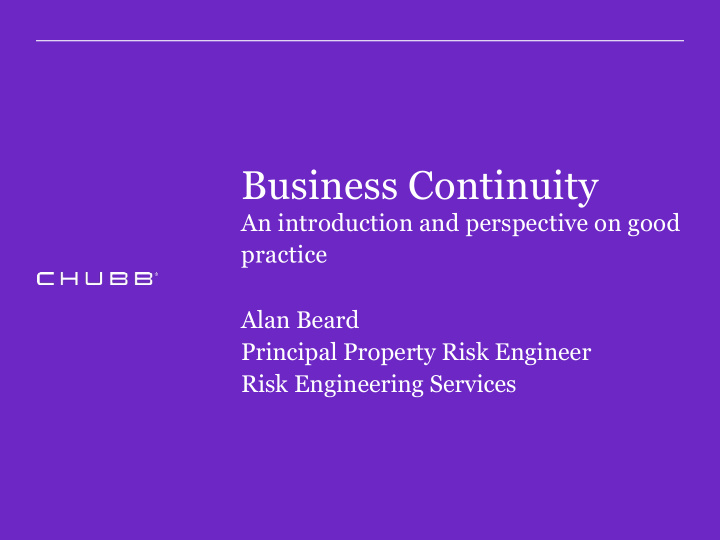 business continuity