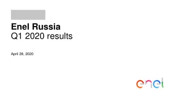 Enel Russia  Q1 2020 results  April 28, 2020  COVID-19  Business continuity management and  risks