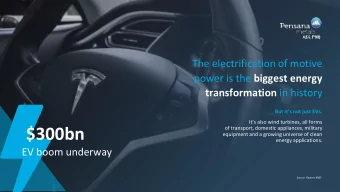 $300bn  equipment and a growing universe of clean  energy applications.  EV boom underway  Source: