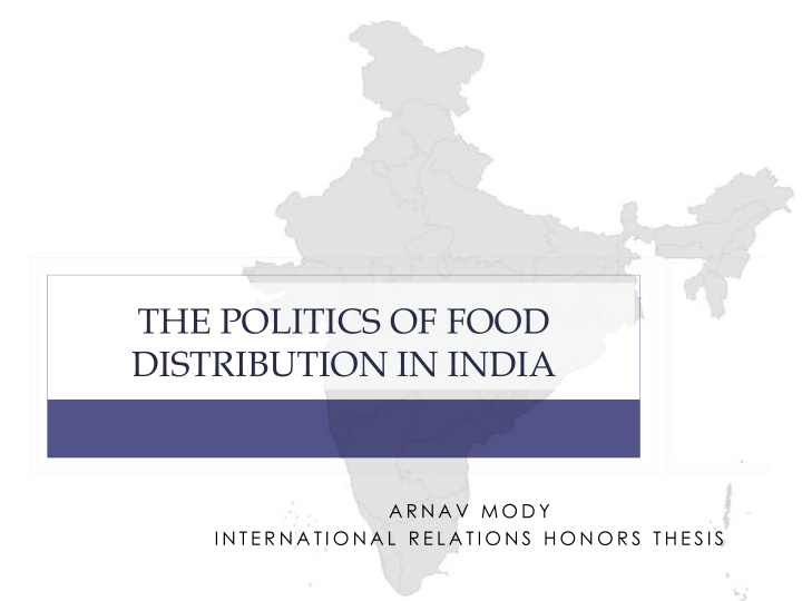 the politics of food distribution in india