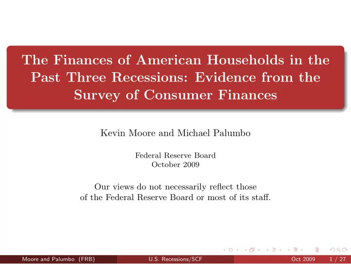 the finances of american households in the past three