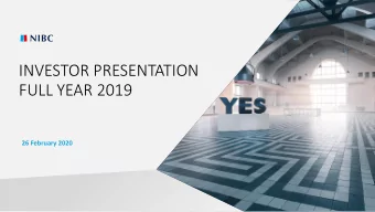 INVESTOR PRESENTATION  FULL YEAR 2019 26 February 20 20  1  AGENDA  Table of contents  Name /