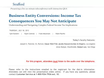 Consequences You May Not Anticipate  Understanding and Navigating Complex Federal Income Tax