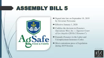 ASSEMBL  ASSEMBLY  Y BILL 5  BILL 5  Signed into law on September 18, 2019  by Governor Newsome