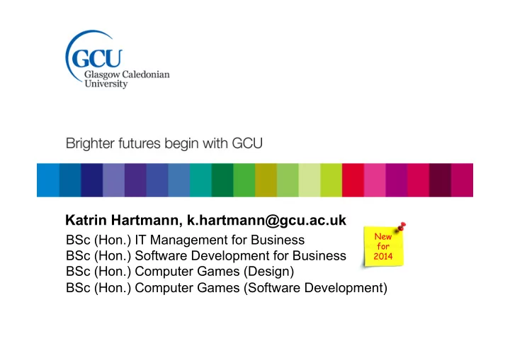 katrin hartmann k hartmann gcu ac uk