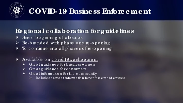 covi d 19 business e nfor cement