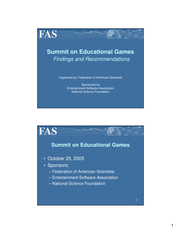 summit on educational games