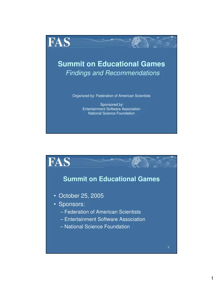 summit on educational games