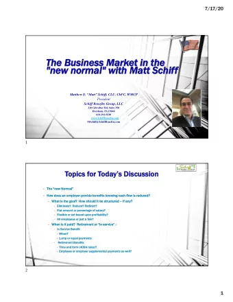 The B  Busine  ness M  Market i  in t  n the  &quot;ne  &quot;new no  normal&quot; w  &quot; with M