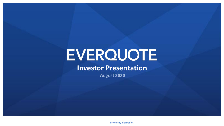 investor presentation