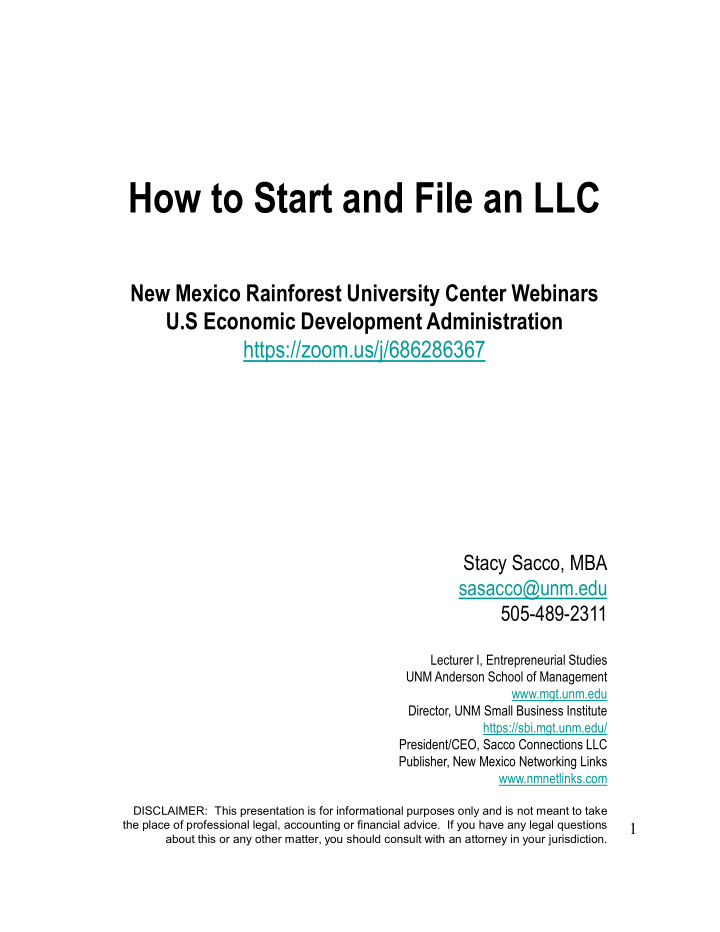 how to start and file an llc