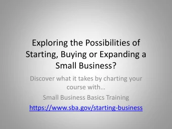 Starting, Buying or Expanding a  Small Business?  Discover what it takes by charting your  course