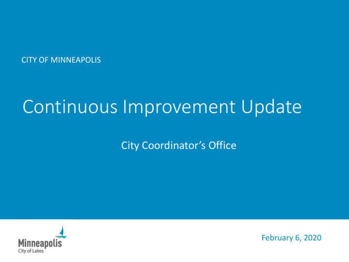 continuous improvement update
