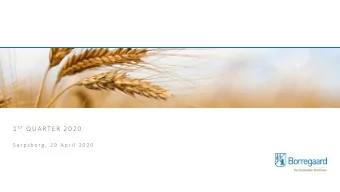 1 ST QUARTER 2020  S a r p s b o r g ,  2 9  A p r i l  2 0 2 0  Agenda  Per A Srlie,