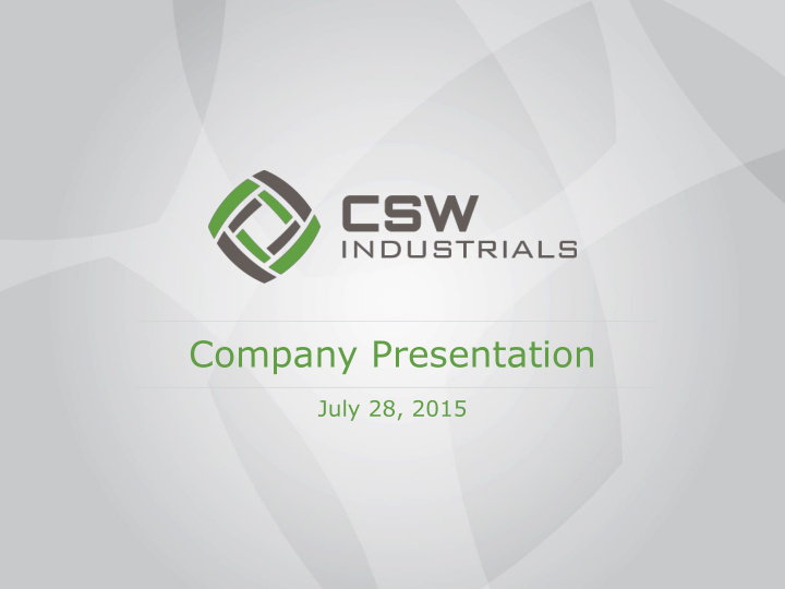 company presentation