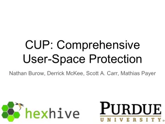 CUP: Comprehensive  User-Space Protection  Nathan Burow, Derrick McKee, Scott A. Carr, Mathias