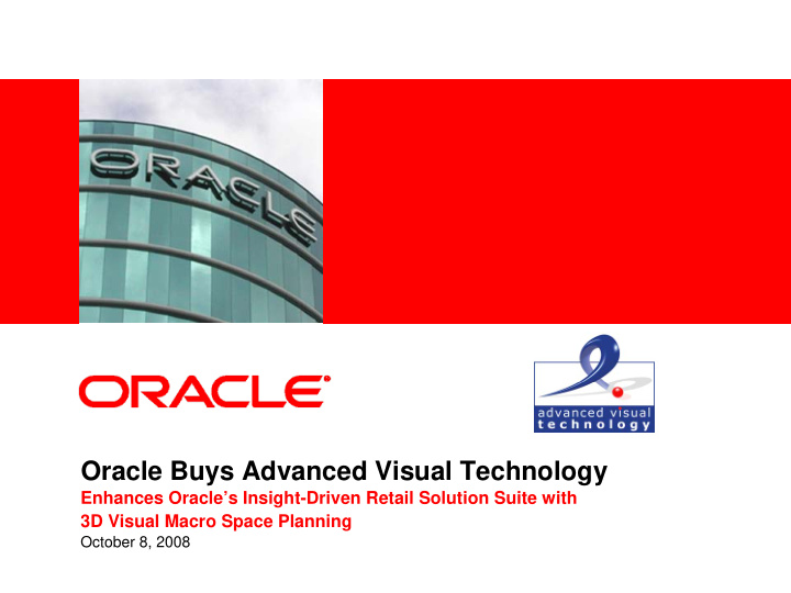 oracle buys advanced visual technology