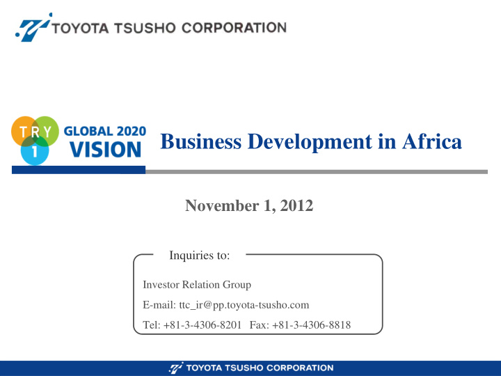business development in africa