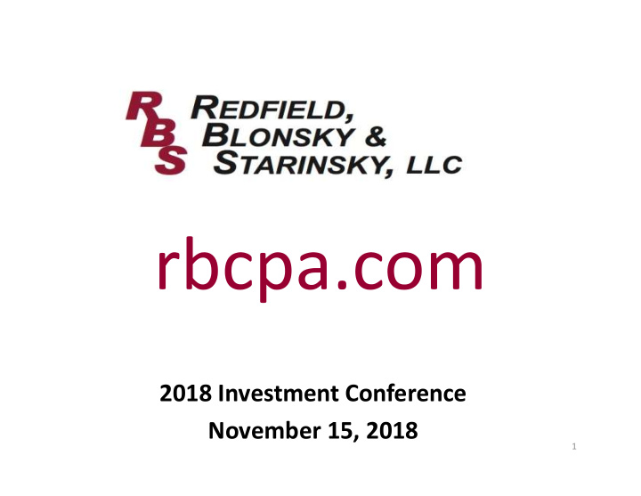 2018 investment conference november 15 2018