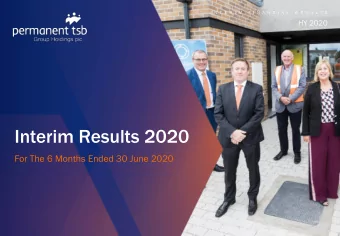 Interim Results 2020  For The 6 Months Ended 30 June 2020  Forward Looking Statements This document