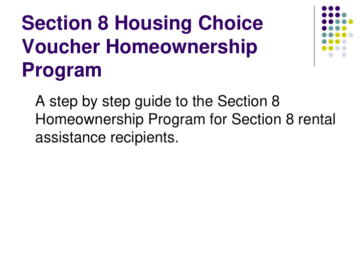 section 8 housing choice voucher homeownership program