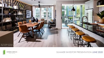 SUMMER INVESTOR PRESENTATION JUNE 2020  BUILDING COMMUNITIES | DEVELOPING DREAMS  FORWARD-LOOKING