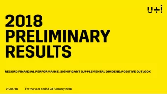 For the year ended  ed 28 Februar  uary 2018  26/04/1  04/18  2  The Old Vinyl  yl Factory,  , Haye