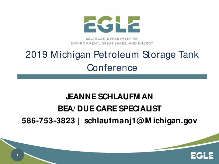 2019 m ichigan petroleum storage tank conference