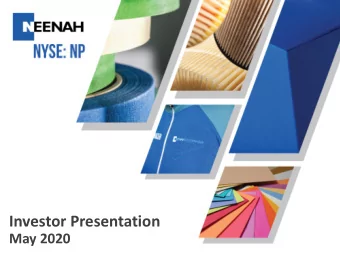 Investor Presentation  May 2020  Image-oriented  Performance-based  TECHNICAL  FINE PAPER  &amp;