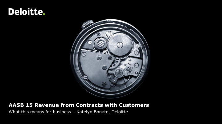 aasb 15 revenue from contracts with customers