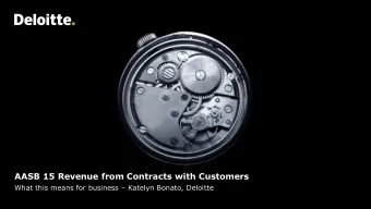 AASB 15 Revenue from Contracts with Customers What this means for business  Katelyn Bonato,