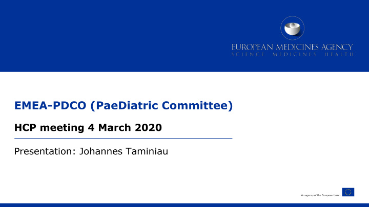 emea pdco paediatric committee