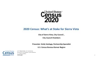 2020 Census: Whats at Stake for Sierra Vista  City of Sierra Vista, City Council City Council