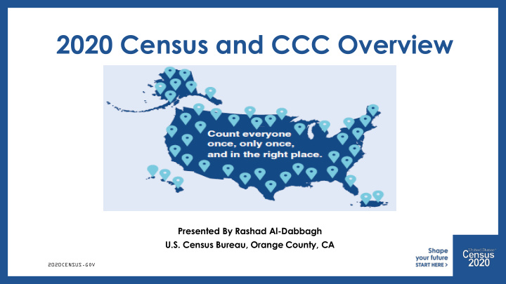 2020 census and ccc overview