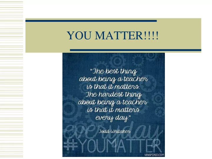 you matter