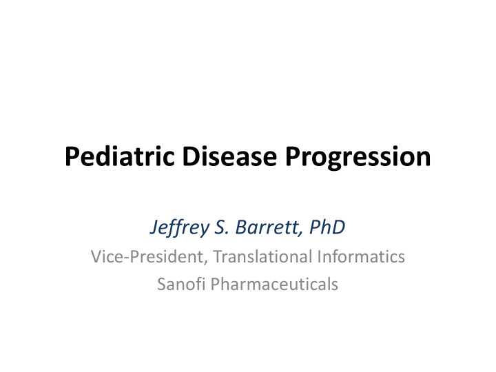 pediatric disease progression
