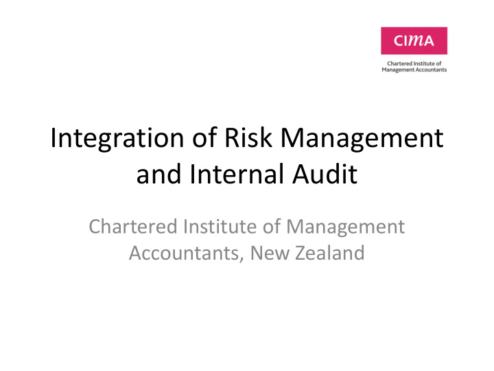 integration of risk management and internal audit