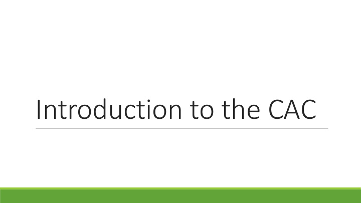 introduction to the cac what does the dd act say about