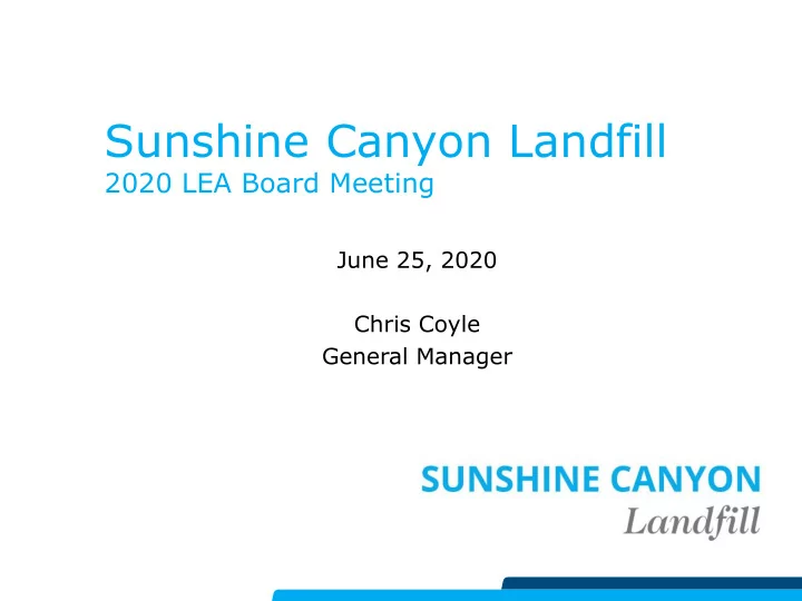 sunshine canyon landfill