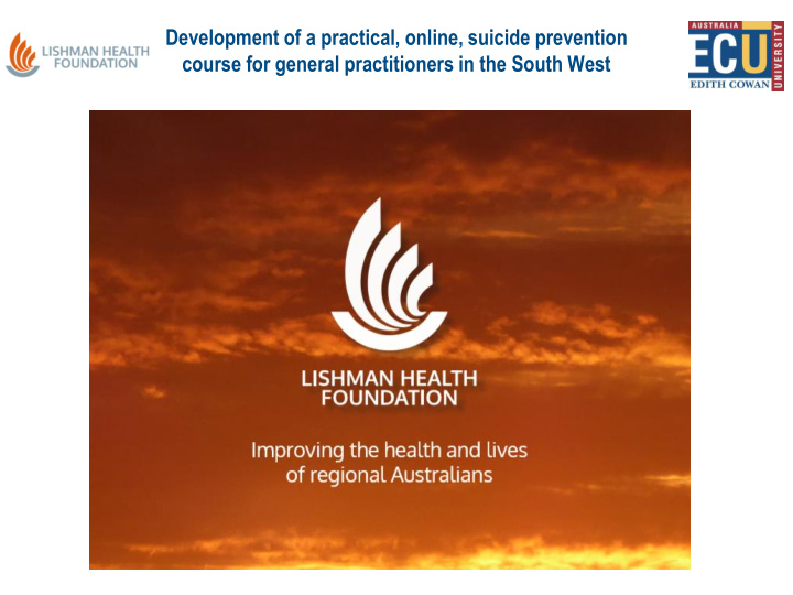 development of a practical online suicide prevention
