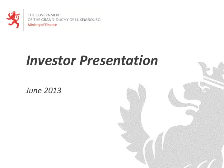 investor presentation