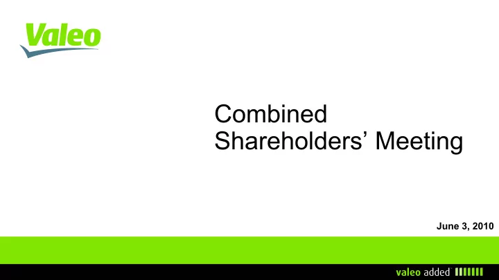 combined shareholders meeting