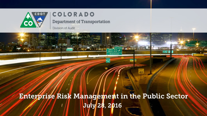 enterprise risk management in the public sector