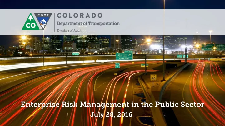 enterprise risk management in the public sector