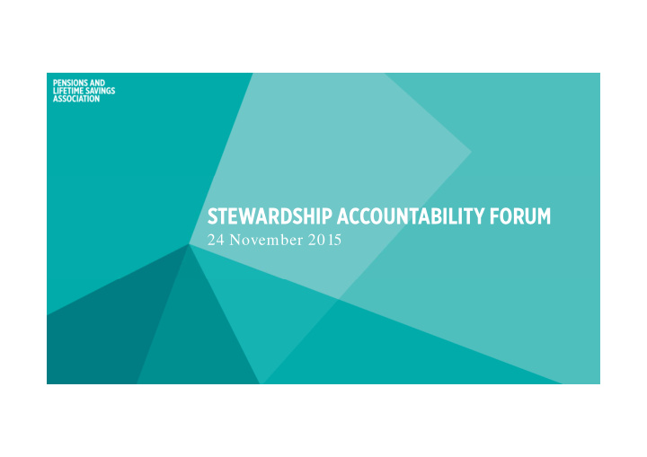stewardship accountability forum
