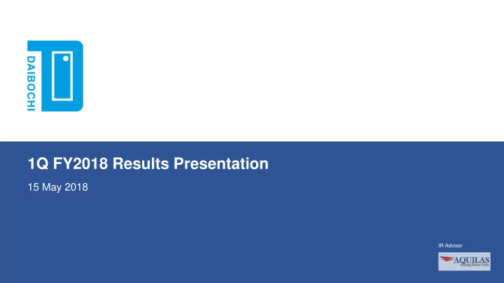 1q fy2018 results presentation